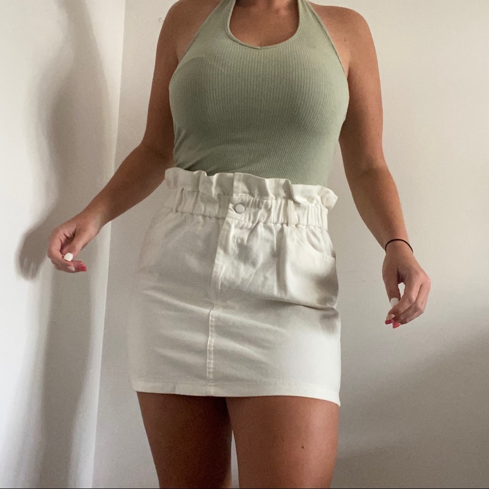Wild Honey White High Rise Skirt